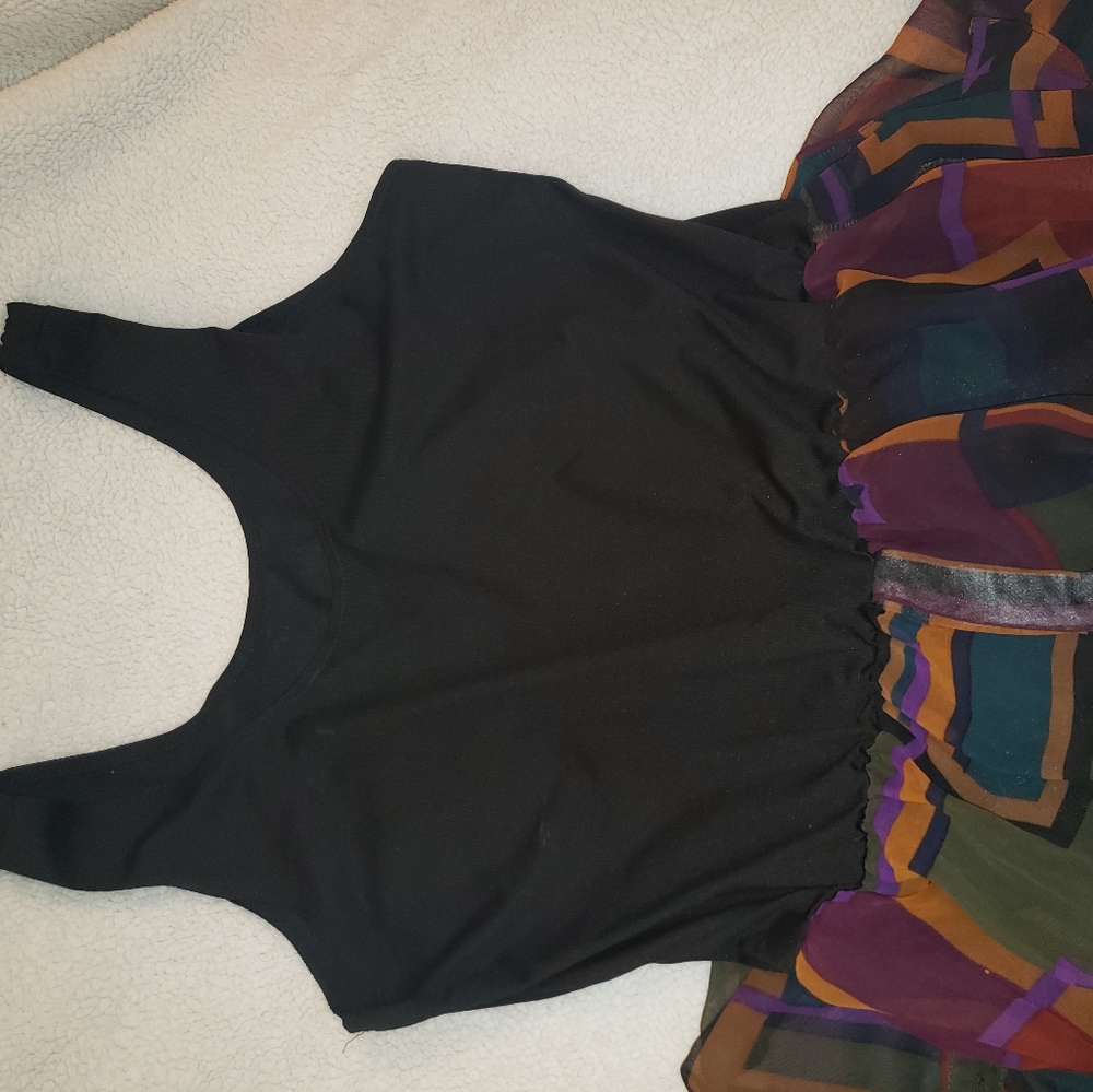 Sheer Color Block Button down leotard - Picture 3 of 4